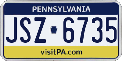 PA license plate JSZ6735