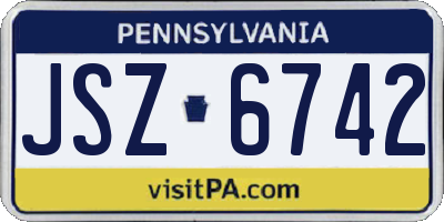 PA license plate JSZ6742