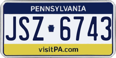 PA license plate JSZ6743