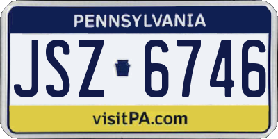 PA license plate JSZ6746