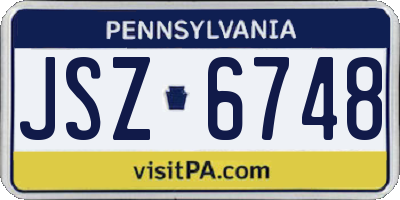 PA license plate JSZ6748