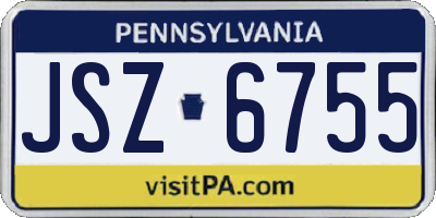 PA license plate JSZ6755