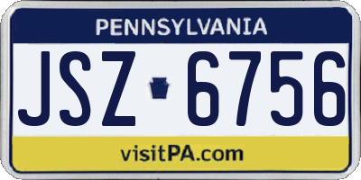 PA license plate JSZ6756