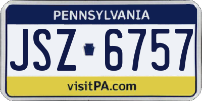 PA license plate JSZ6757