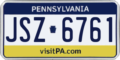 PA license plate JSZ6761