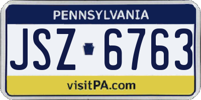 PA license plate JSZ6763
