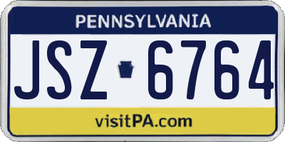 PA license plate JSZ6764
