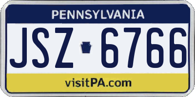 PA license plate JSZ6766