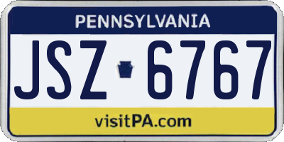 PA license plate JSZ6767