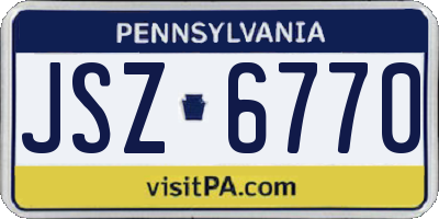 PA license plate JSZ6770