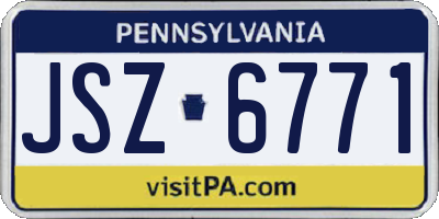 PA license plate JSZ6771