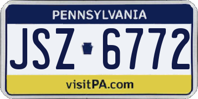 PA license plate JSZ6772