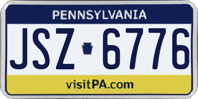 PA license plate JSZ6776