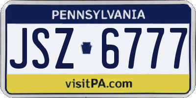 PA license plate JSZ6777