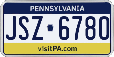 PA license plate JSZ6780