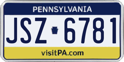 PA license plate JSZ6781