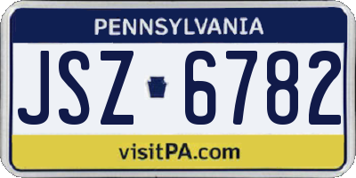 PA license plate JSZ6782
