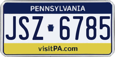 PA license plate JSZ6785