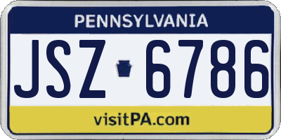 PA license plate JSZ6786