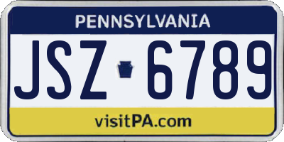 PA license plate JSZ6789