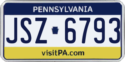 PA license plate JSZ6793