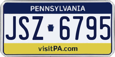 PA license plate JSZ6795