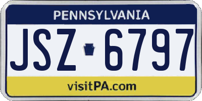 PA license plate JSZ6797