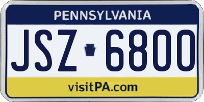PA license plate JSZ6800