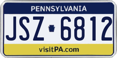 PA license plate JSZ6812