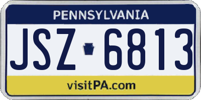 PA license plate JSZ6813