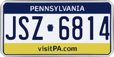 PA license plate JSZ6814