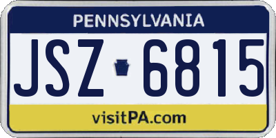 PA license plate JSZ6815