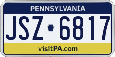 PA license plate JSZ6817