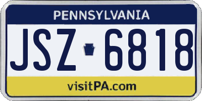 PA license plate JSZ6818