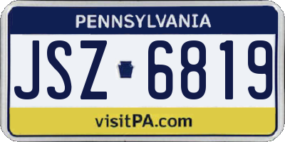 PA license plate JSZ6819