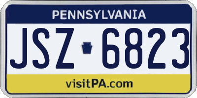 PA license plate JSZ6823