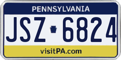 PA license plate JSZ6824