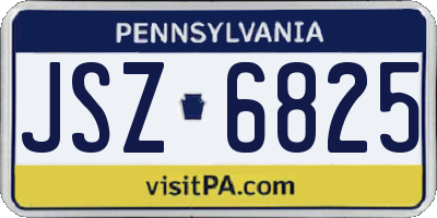 PA license plate JSZ6825
