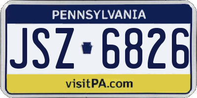 PA license plate JSZ6826
