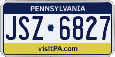 PA license plate JSZ6827