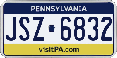 PA license plate JSZ6832