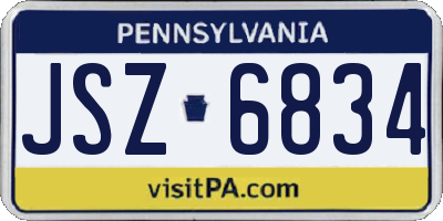 PA license plate JSZ6834