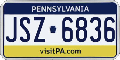 PA license plate JSZ6836