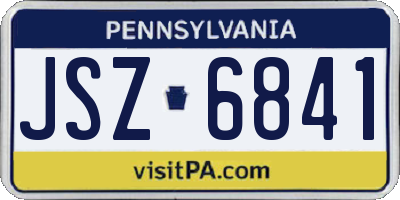 PA license plate JSZ6841