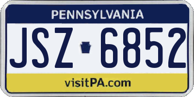 PA license plate JSZ6852