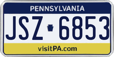 PA license plate JSZ6853