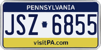 PA license plate JSZ6855