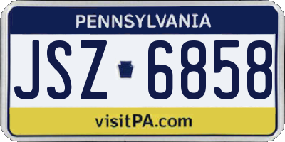 PA license plate JSZ6858