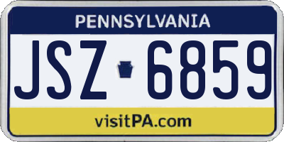 PA license plate JSZ6859