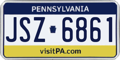PA license plate JSZ6861